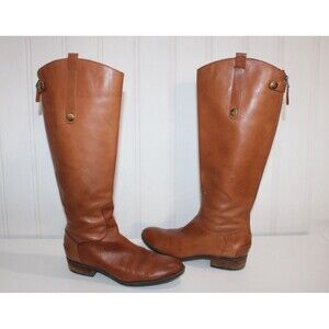 Sam Edelman Penny Riding Boots Womens 8 Brown Leather Equestrian Knee High